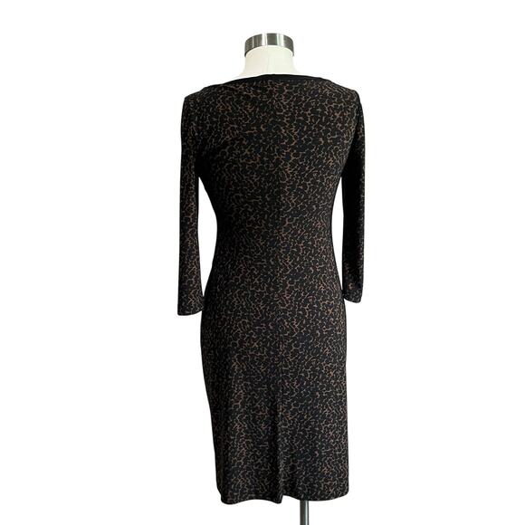 Lauren Ralph Lauren Women's Ruched Leopard Ruched Sheath Career Dress Size 6 - Picture 3 of 6
